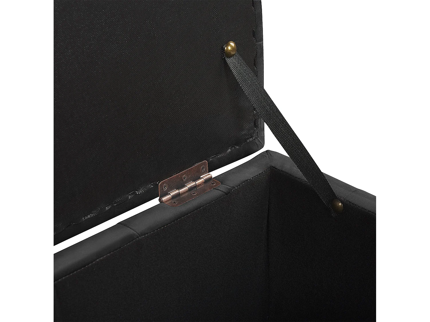 Otomana ze schowkiem MICHIGAN Welur Czarny