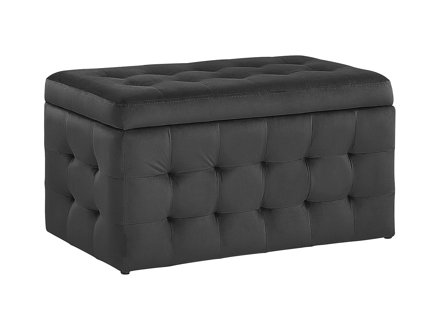 Pouf de rangement MICHIGAN Velours Noir