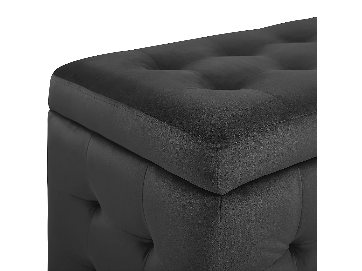 Opbergpoef MICHIGAN Fluweel Zwart