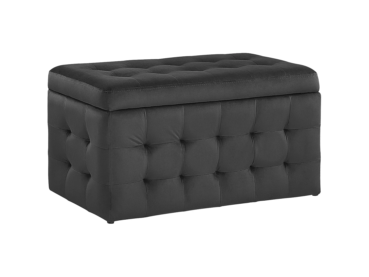 Pouf de rangement MICHIGAN Velours Noir