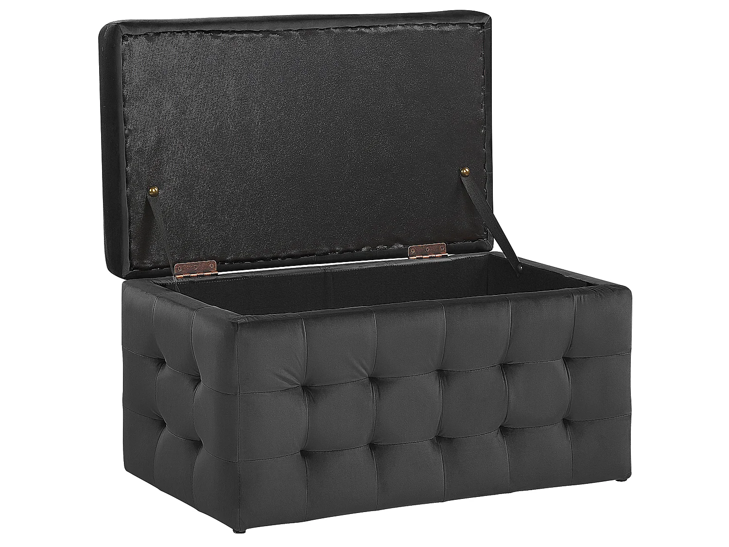 Pouf de rangement MICHIGAN Velours Noir