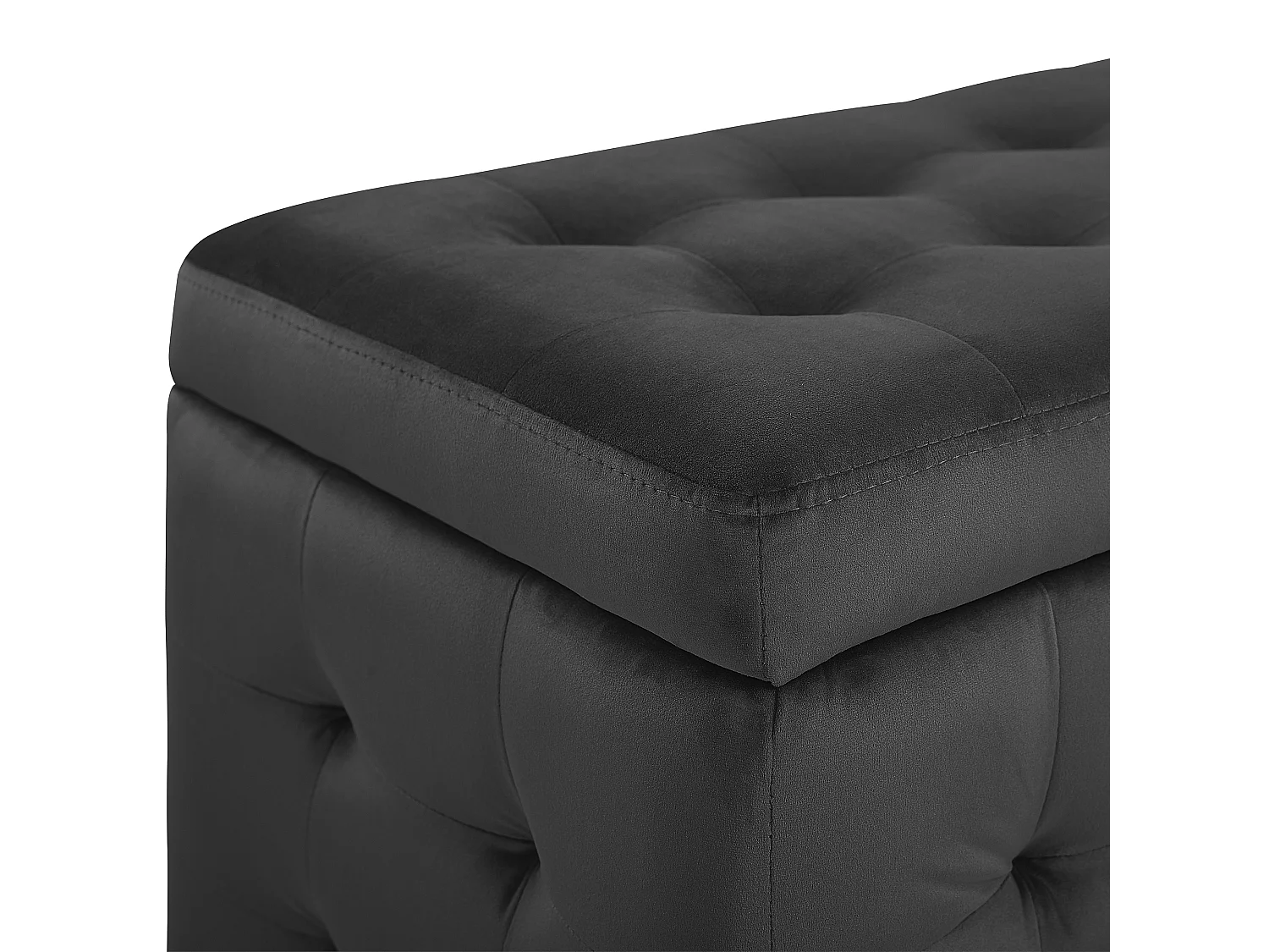 Pouf de rangement MICHIGAN Velours Noir