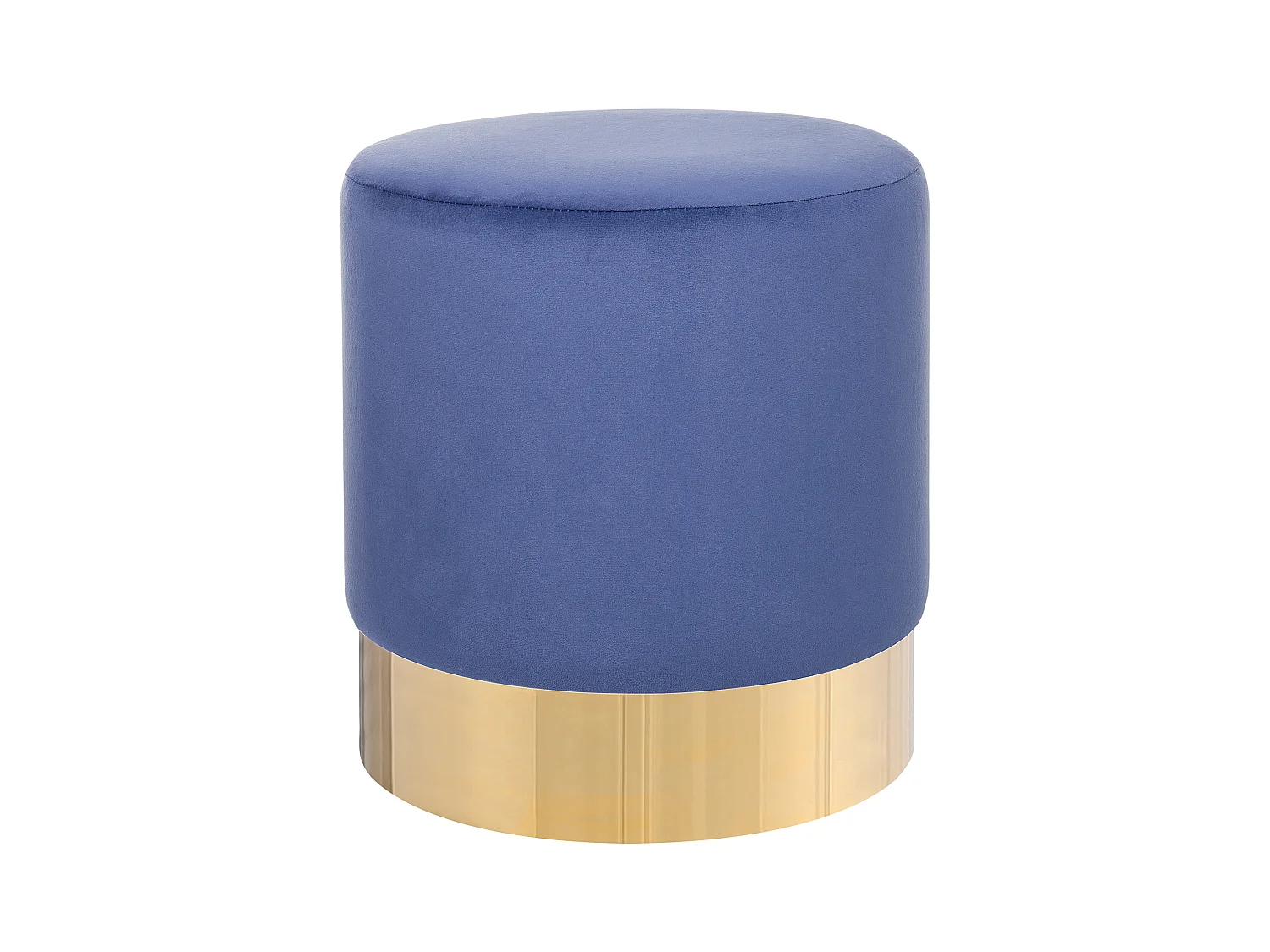 Runder Polster Pouf aus Samt blau Ottomane Sitzpouf Modern Barock Sophia