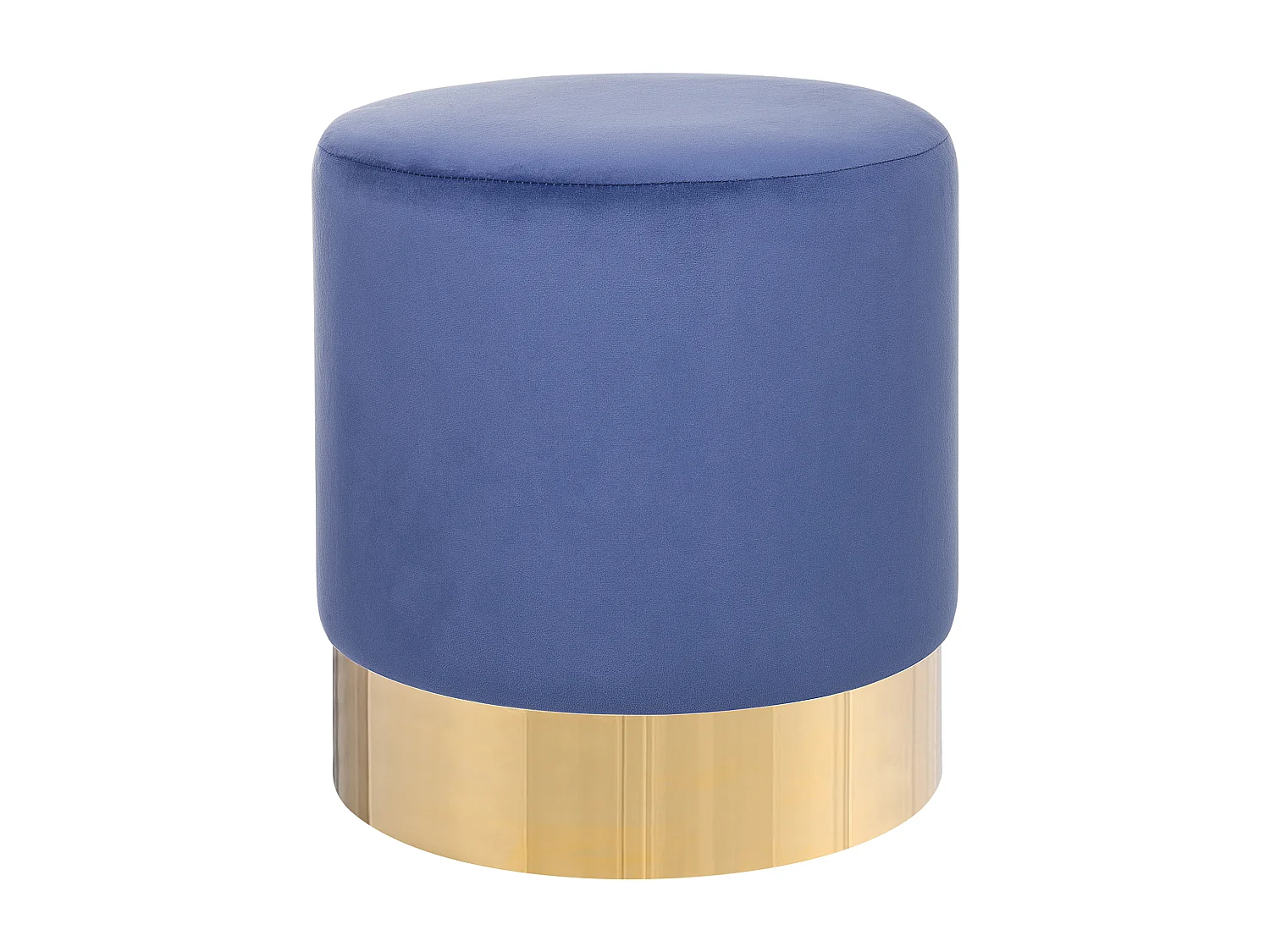 Runder Polster Pouf aus Samt blau Ottomane Sitzpouf Modern Barock Sophia