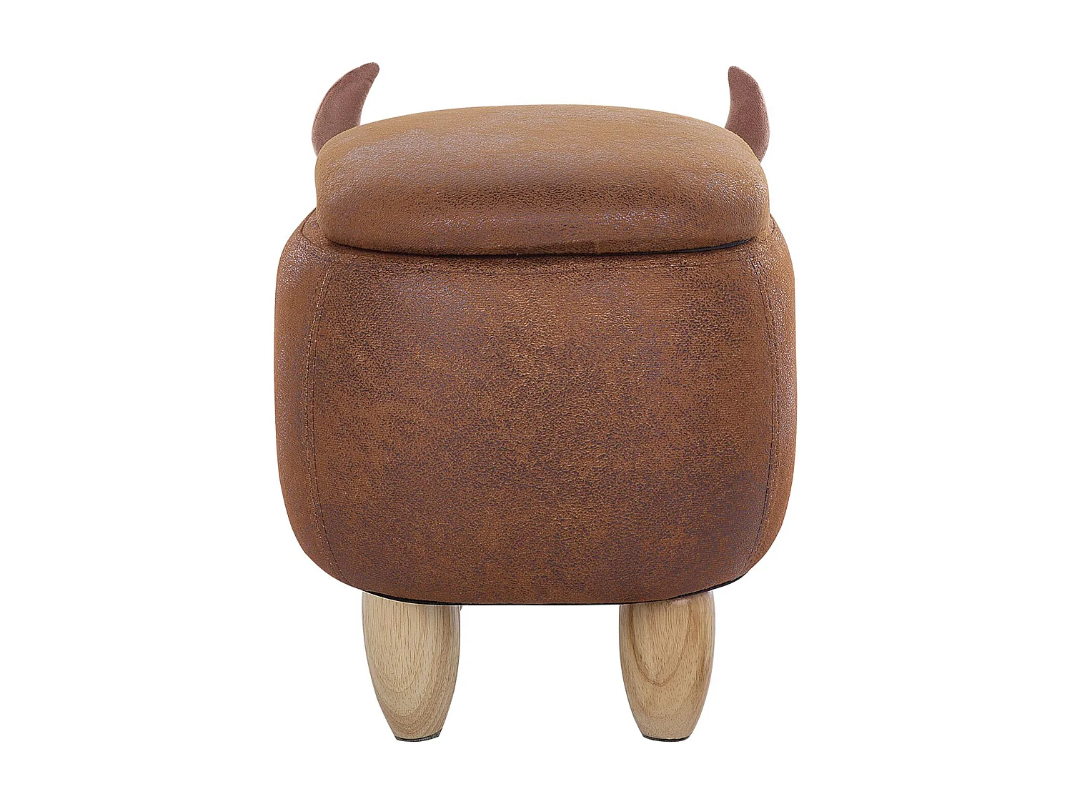 Tabouret de rangement animal COW Cuir PU Marron clair