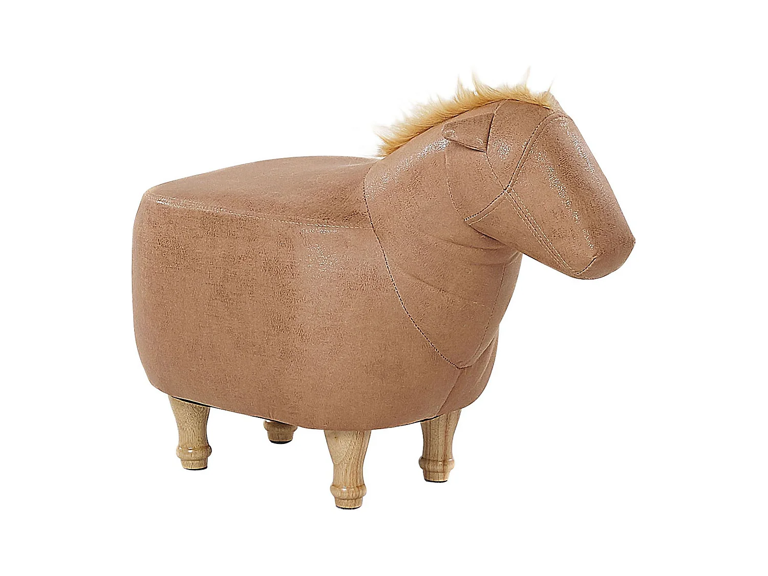 Tabouret animal HORSE Cuir PU Beige sable