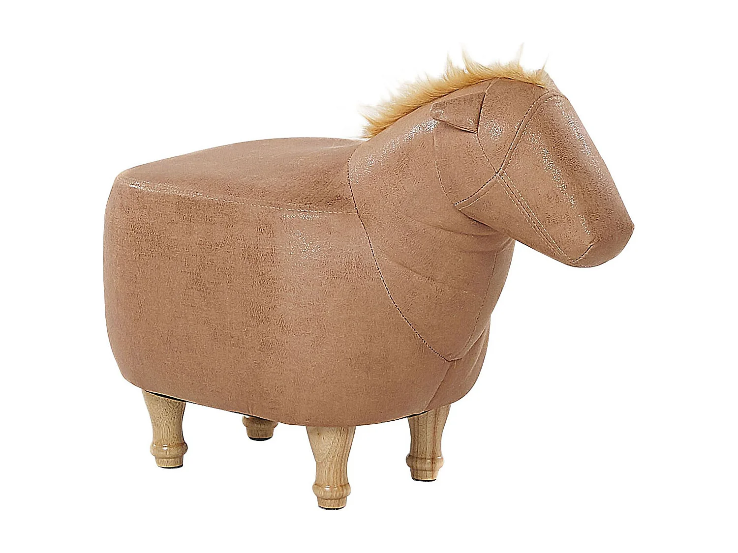 Tabouret animal HORSE Cuir PU Beige sable