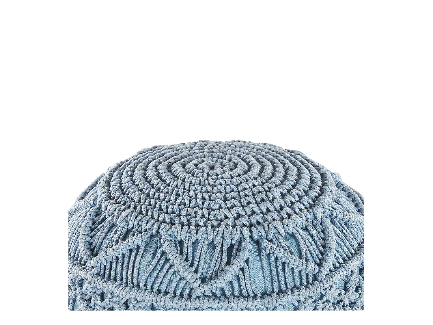Poef Macramé KAYSERI Katoen Blauw 40 cm 40 cm 40 cm