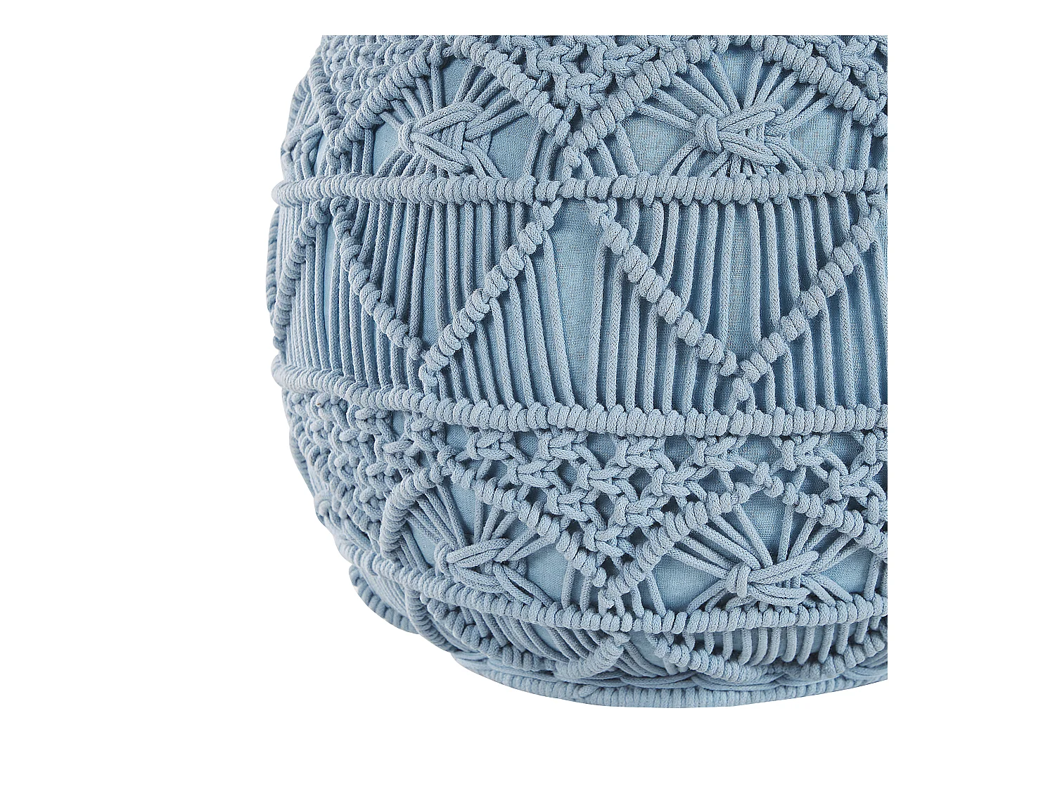 Poef Macramé KAYSERI Katoen Blauw 40 cm 40 cm 40 cm