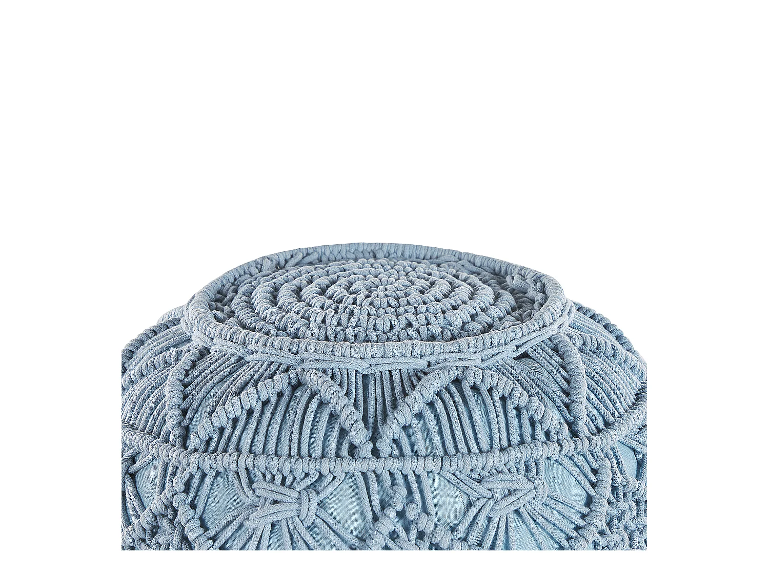 Poef Macramé KAYSERI Katoen Blauw 40 cm 40 cm 40 cm