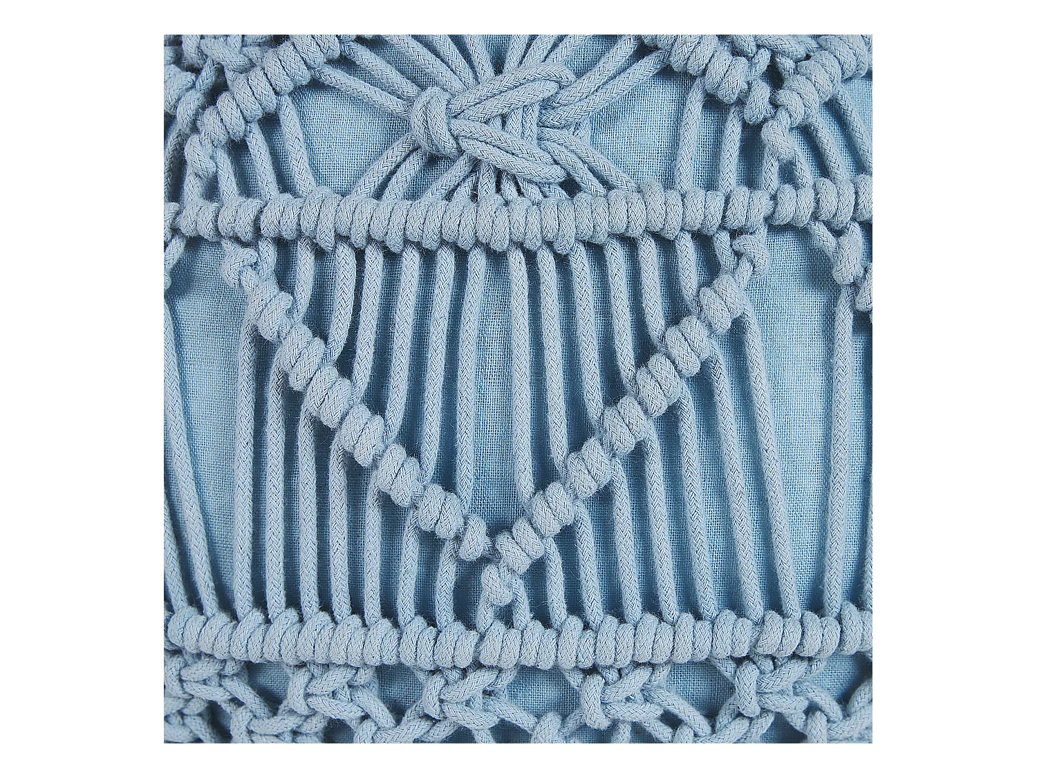 Poef Macramé KAYSERI Katoen Blauw 40 cm 40 cm 40 cm