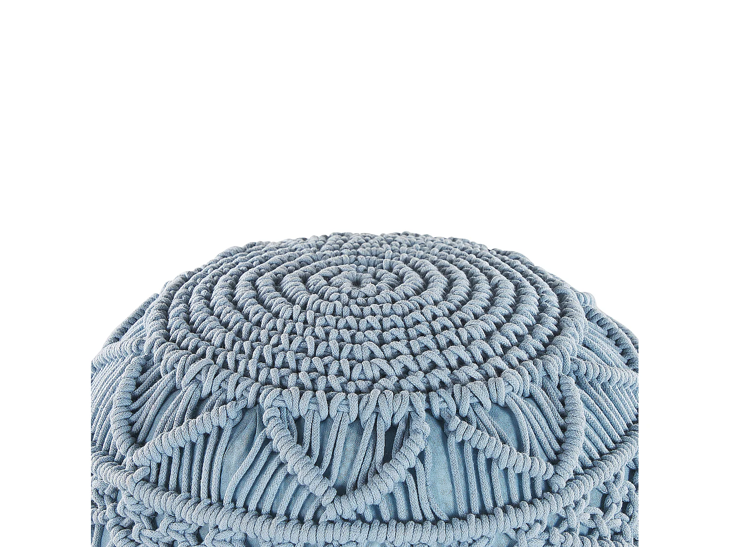 Pouf Macramé KAYSERI Coton Bleu
