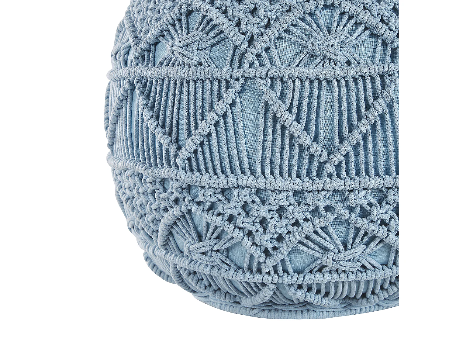 Pouf Macramé KAYSERI Coton Bleu