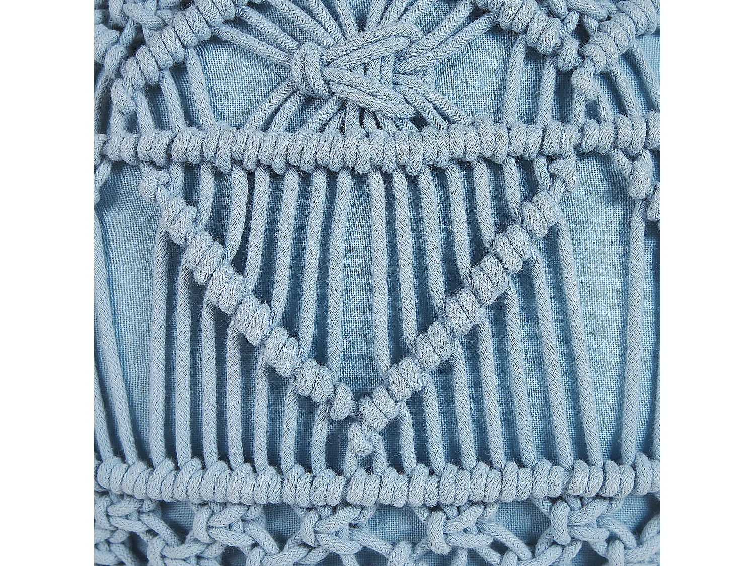 Pouf Macramé KAYSERI Coton Bleu