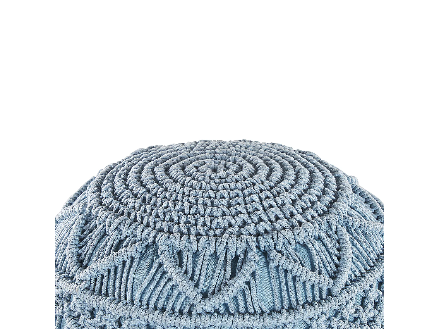 Pouf Macramé KAYSERI Coton Bleu