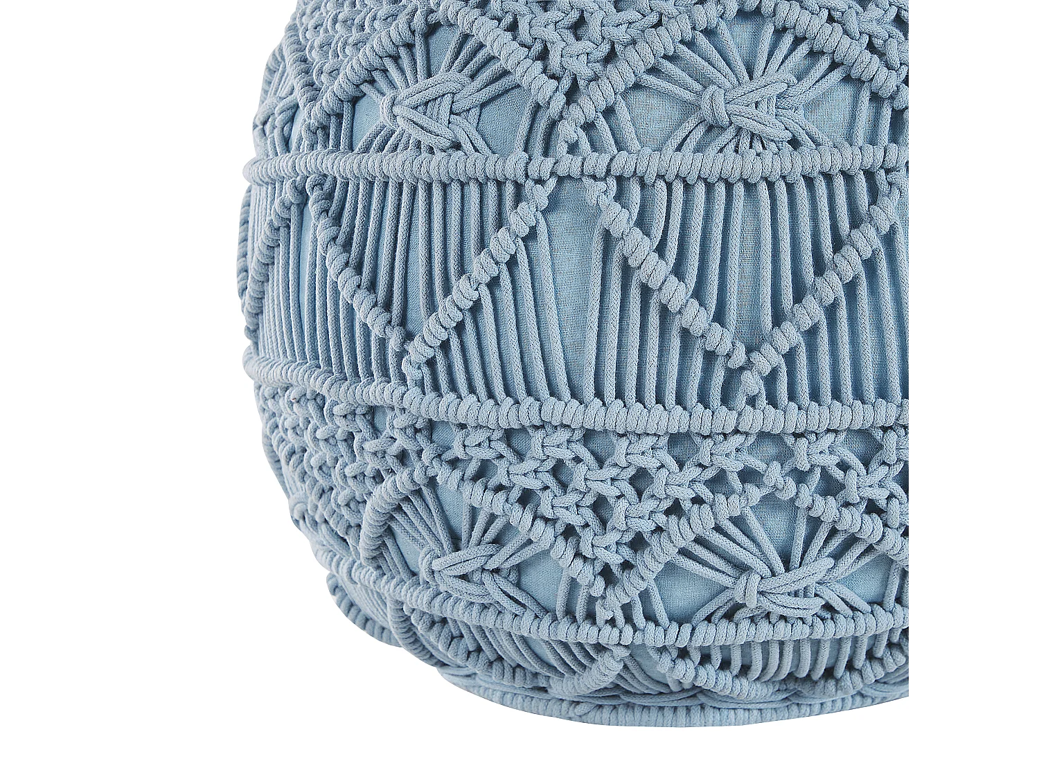 Pouf Macramé KAYSERI Coton Bleu