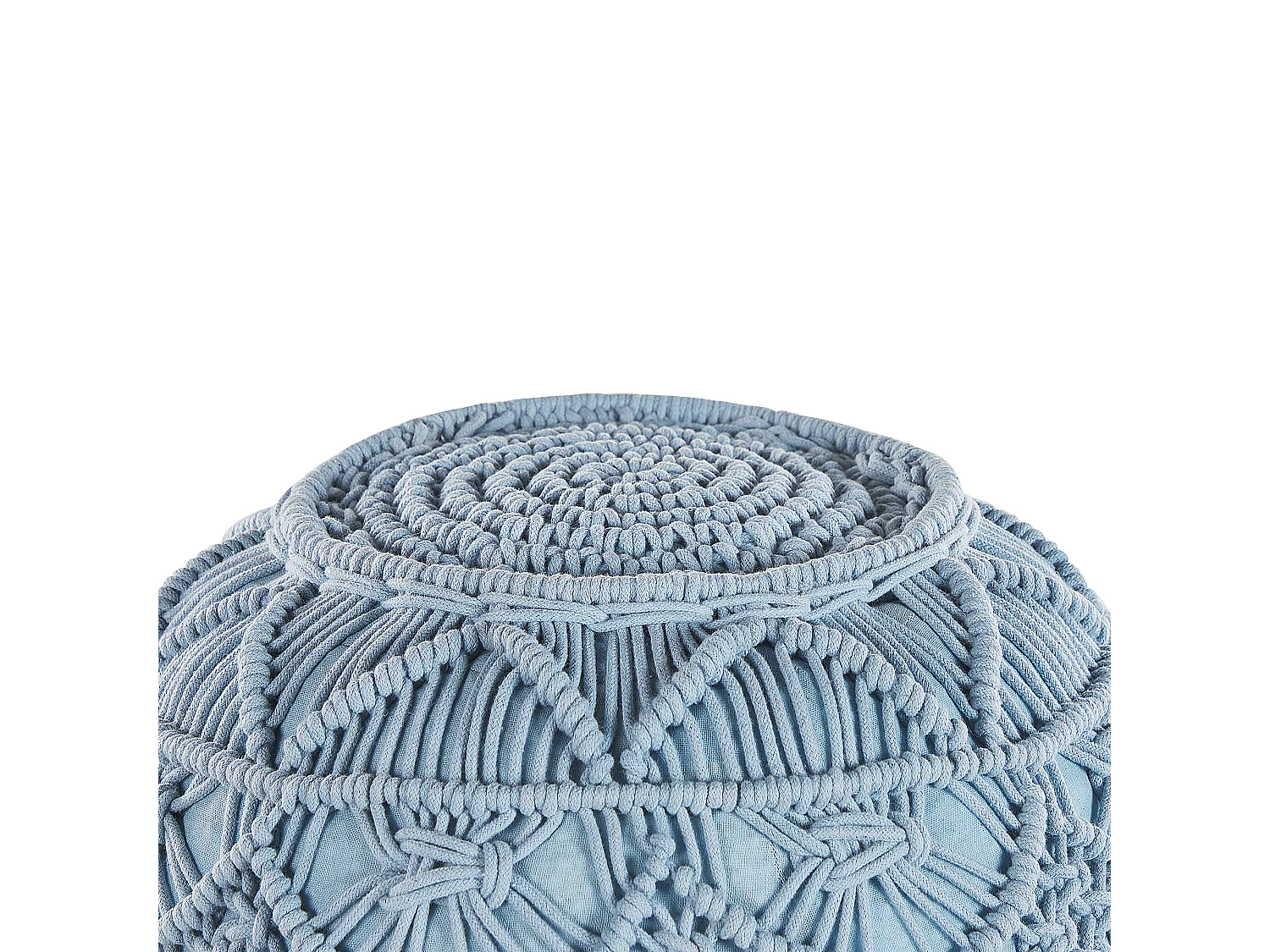 Pouf Macramé KAYSERI Coton Bleu