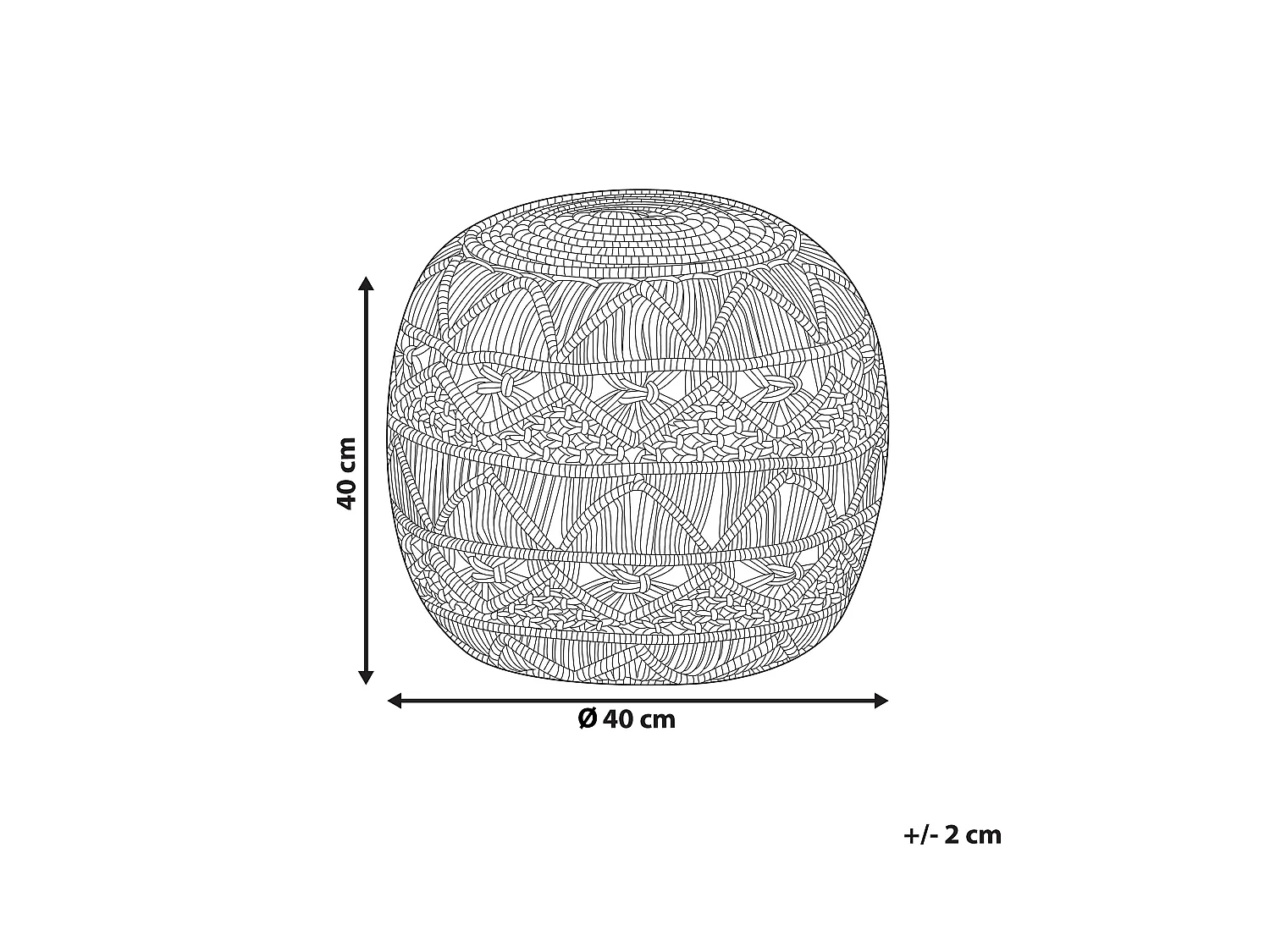 Pouf Macramè KAYSERI Cotone Blu 40 cm 40 cm 40 cm