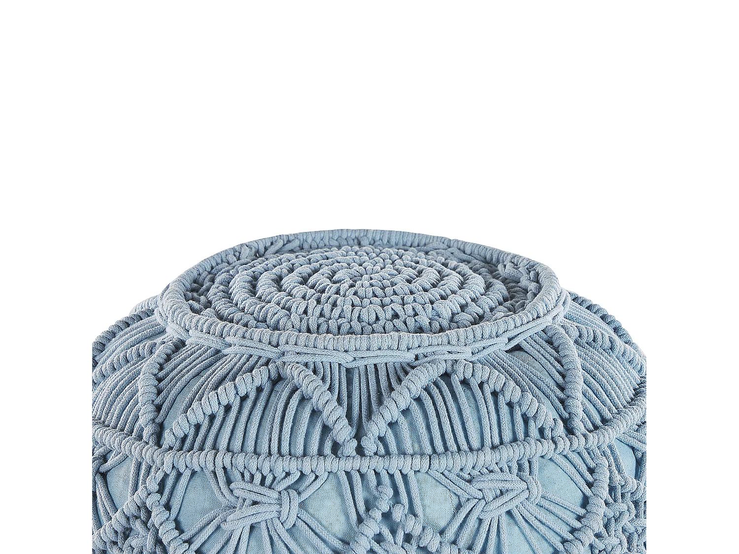 Pouf Macramè KAYSERI Cotone Blu 40 cm 40 cm 40 cm