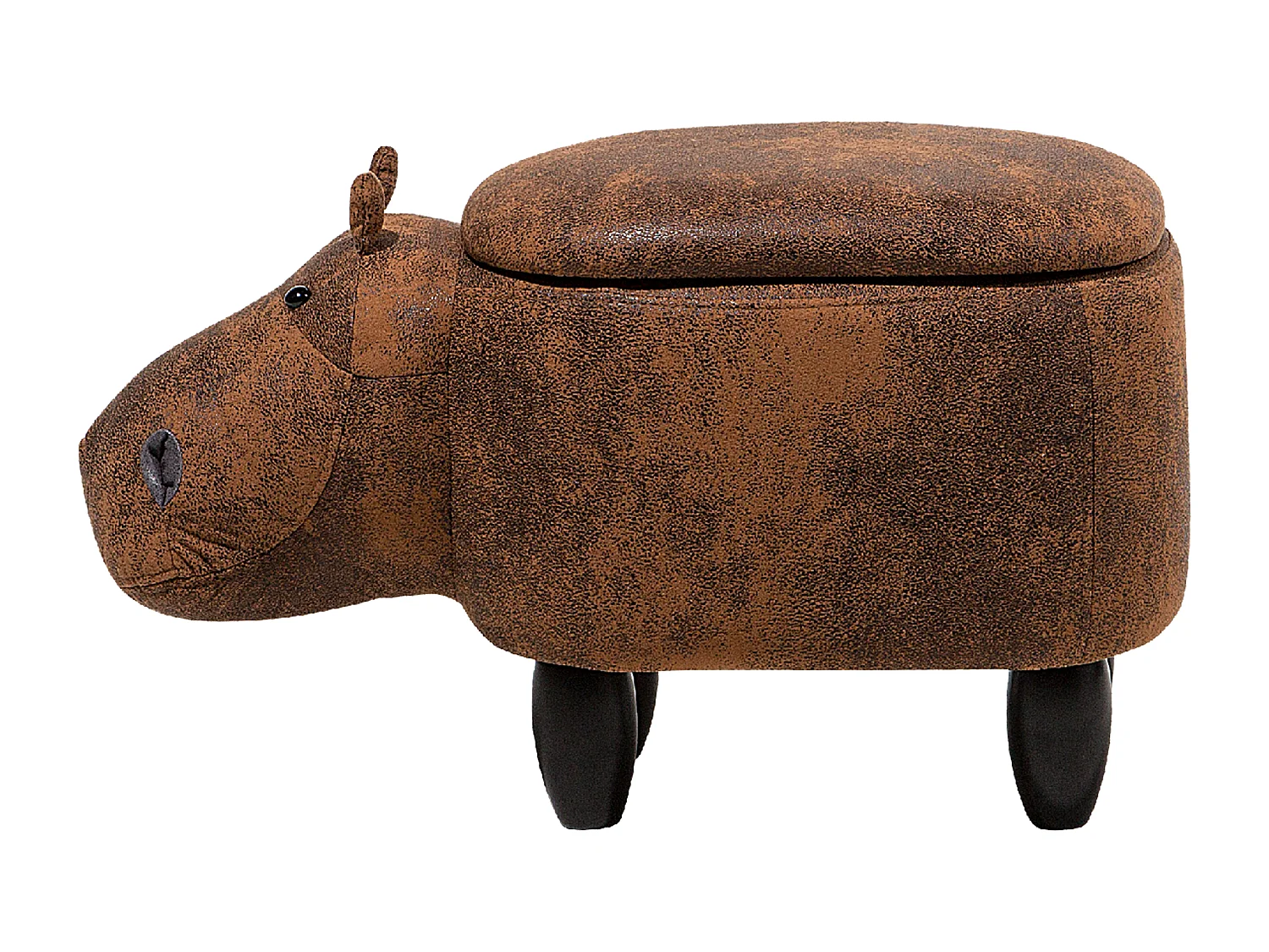 Tabouret de rangement animal HIPPO Cuir PU Marron