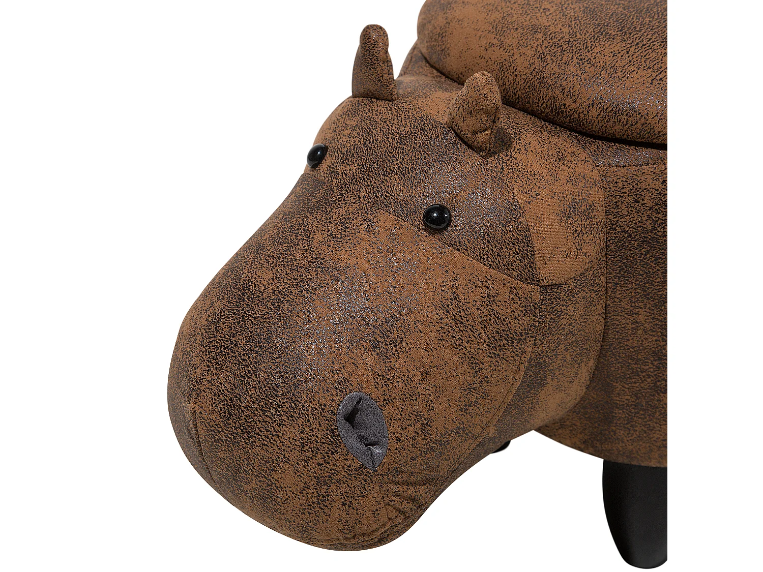 Tabouret de rangement animal HIPPO Cuir PU Marron