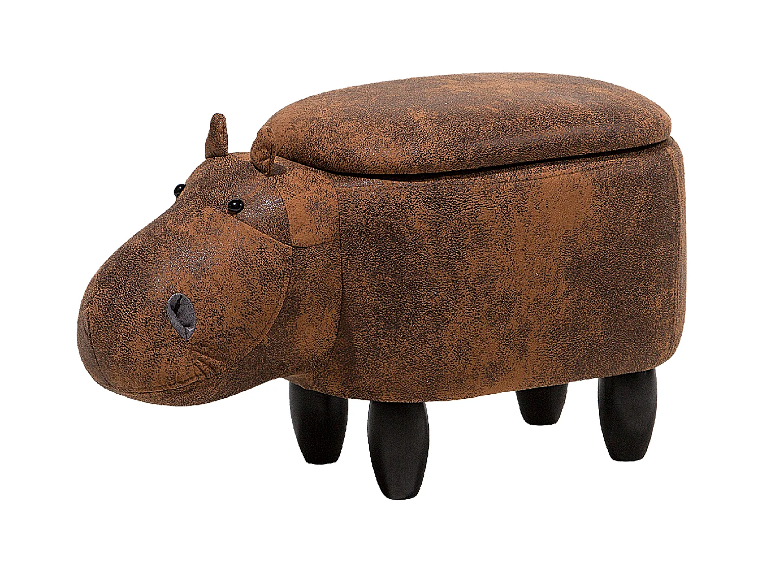 Tabouret de rangement animal HIPPO Cuir PU Marron
