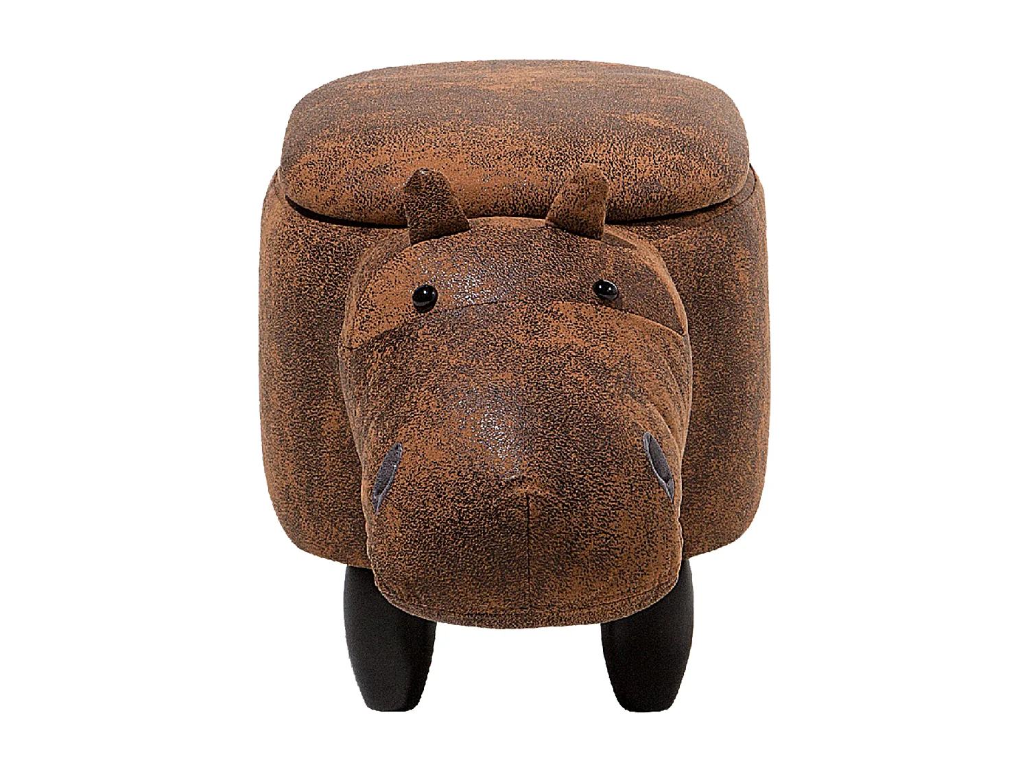 Tabouret de rangement animal HIPPO Cuir PU Marron