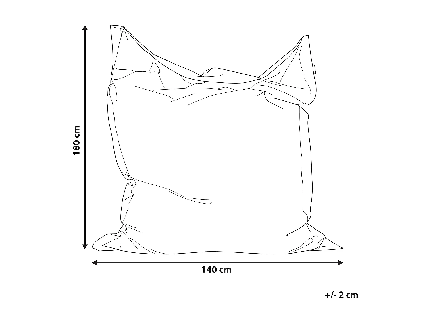 Sitzsack 300 L FUZZY 140 cm 180 cm Pfirsichrosa