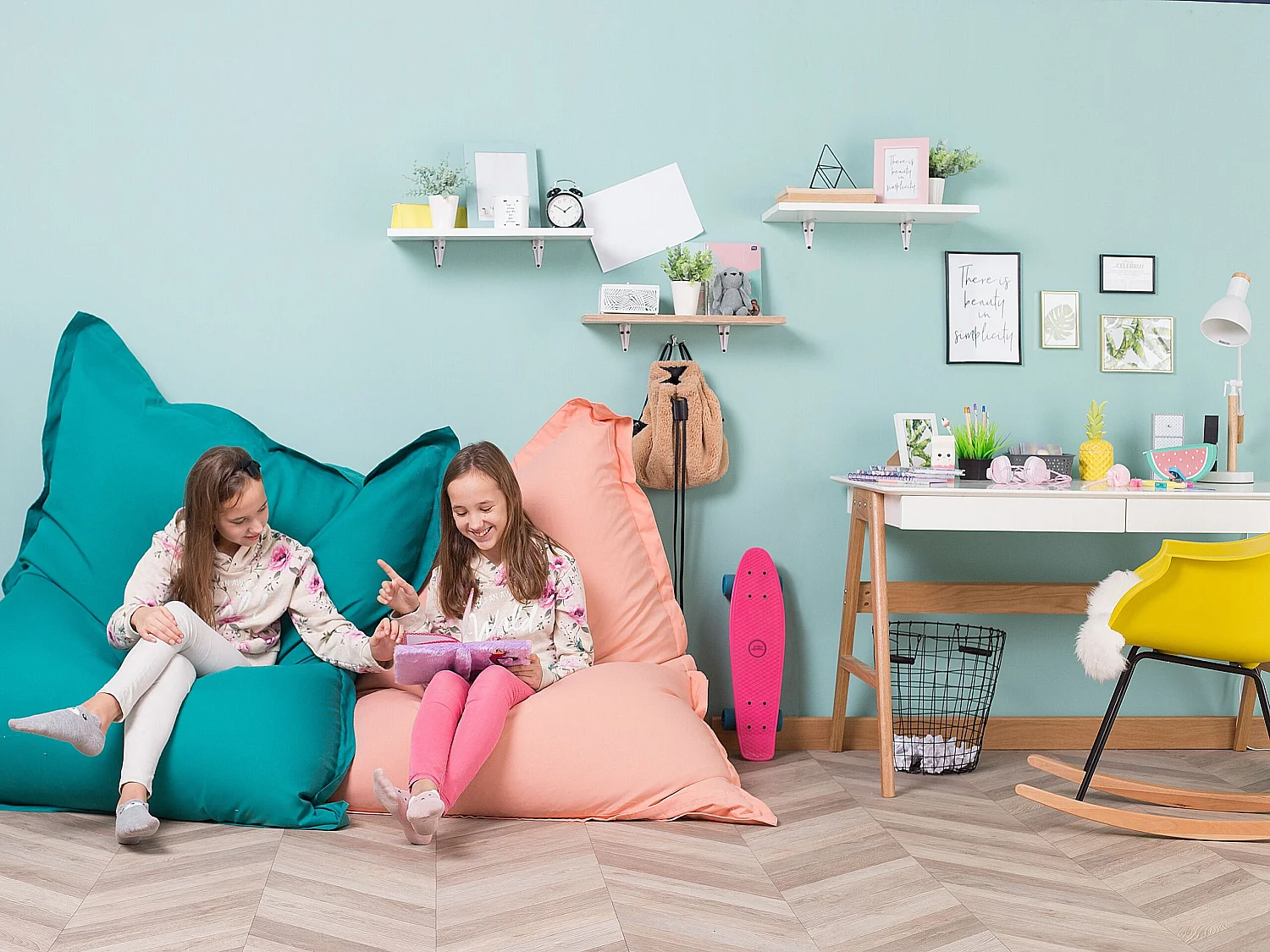 Poltrona sacco 300 L FUZZY 140 cm 180 cm Rosa pesca