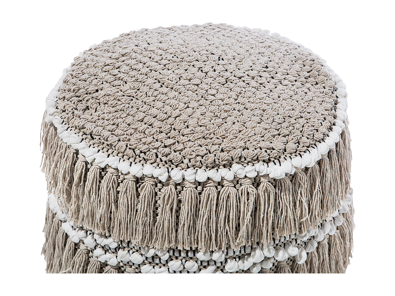 Puf NOIDA Bawełna Beżowy 44 cm 44 cm 43 cm