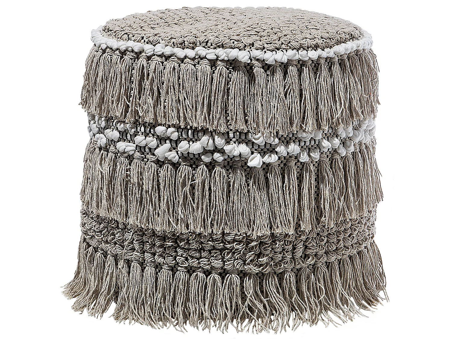 Pouf NOIDA Cotone Beige 44 cm 44 cm 43 cm
