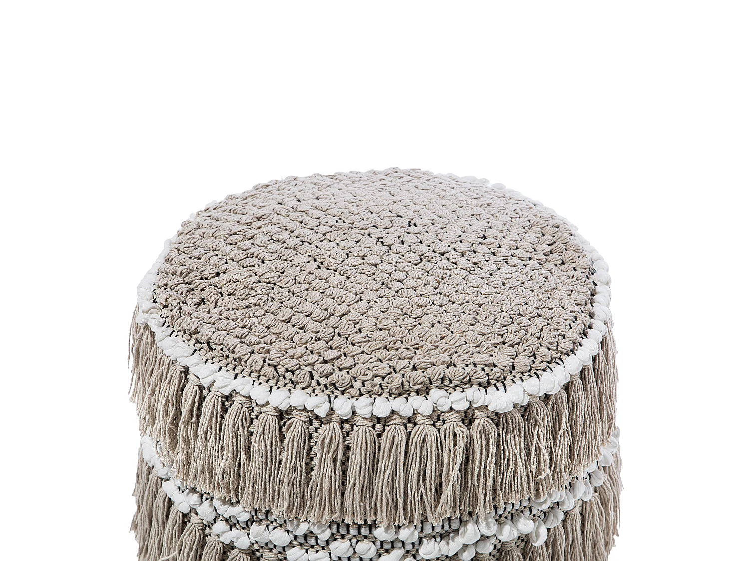 Pouf NOIDA Baumwolle Beige 44 cm 44 cm 43 cm