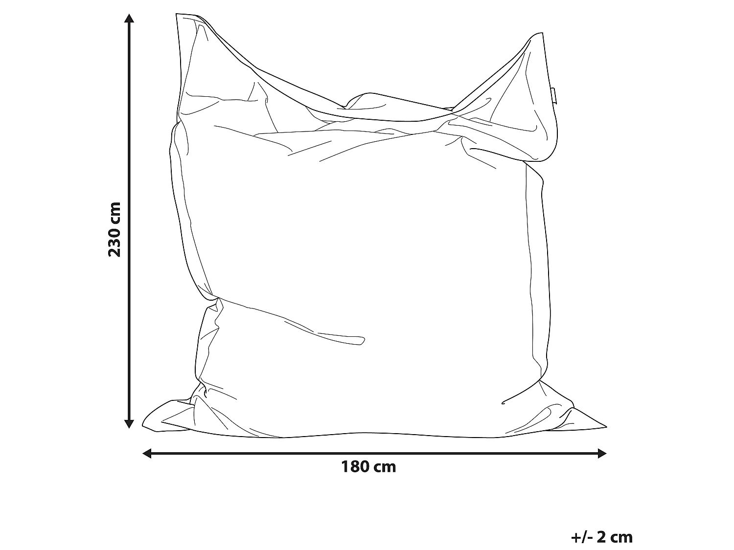 Sitzsack 600 L FUZZY 180 cm 230 cm Silber