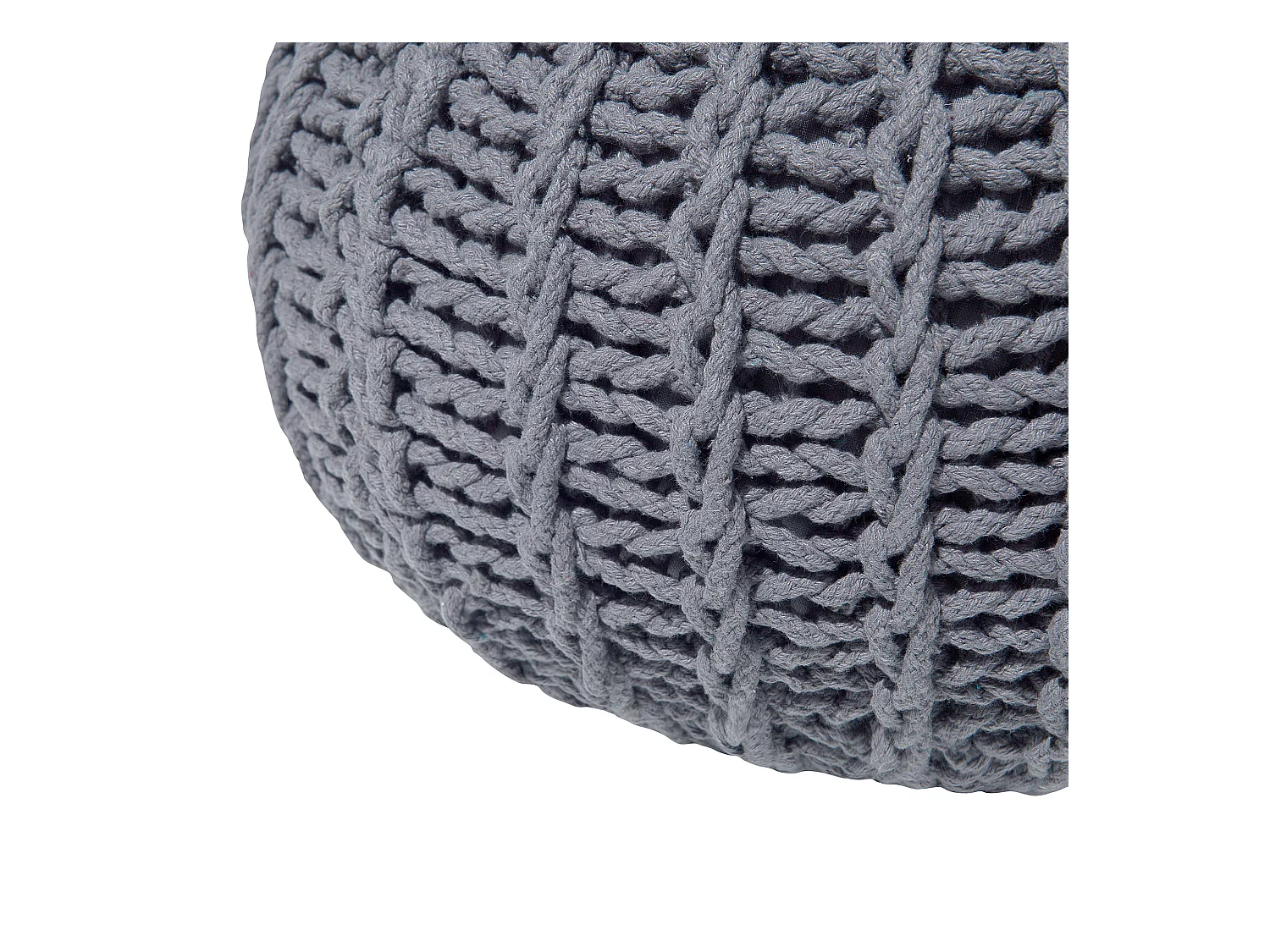 Poef CONRAD Katoen Donkergrijs 50 cm 50 cm 35 cm