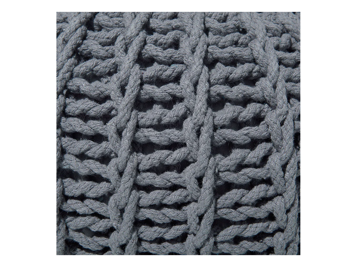 Poef CONRAD Katoen Donkergrijs 50 cm 50 cm 35 cm