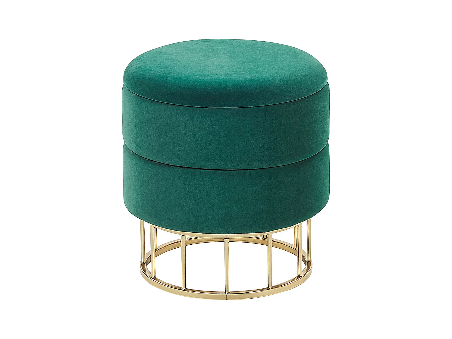 Pouf mit Stauraum Samt dunkelgrün/gold Elgin