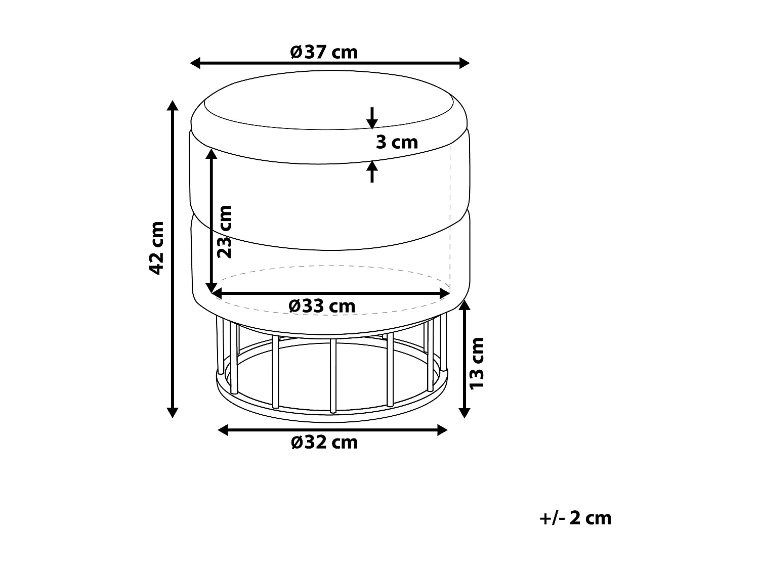 Pouf mit Stauraum Samt dunkelgrün/gold Elgin
