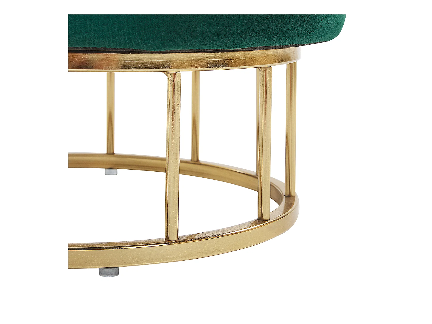 Pouf mit Stauraum Samt dunkelgrün/gold Elgin