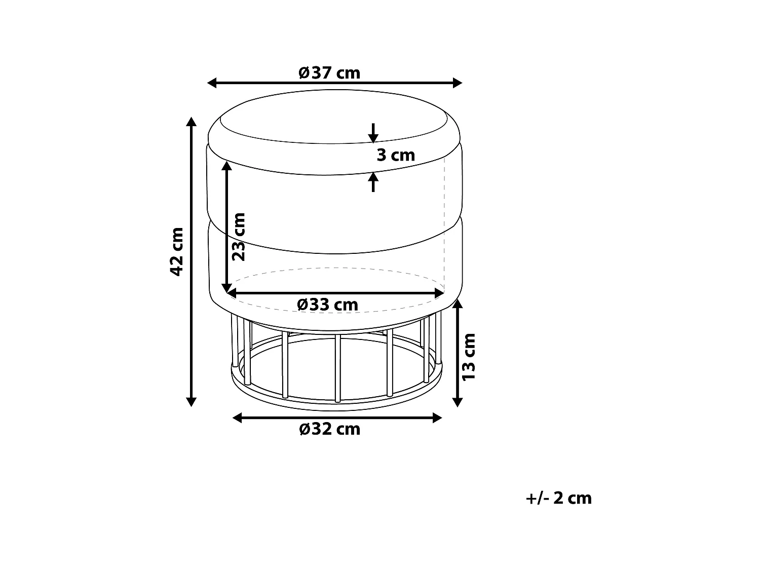 Poef met opbergruimte ELGIN Fluweel Donkergroen 37 cm 37 cm 42 cm