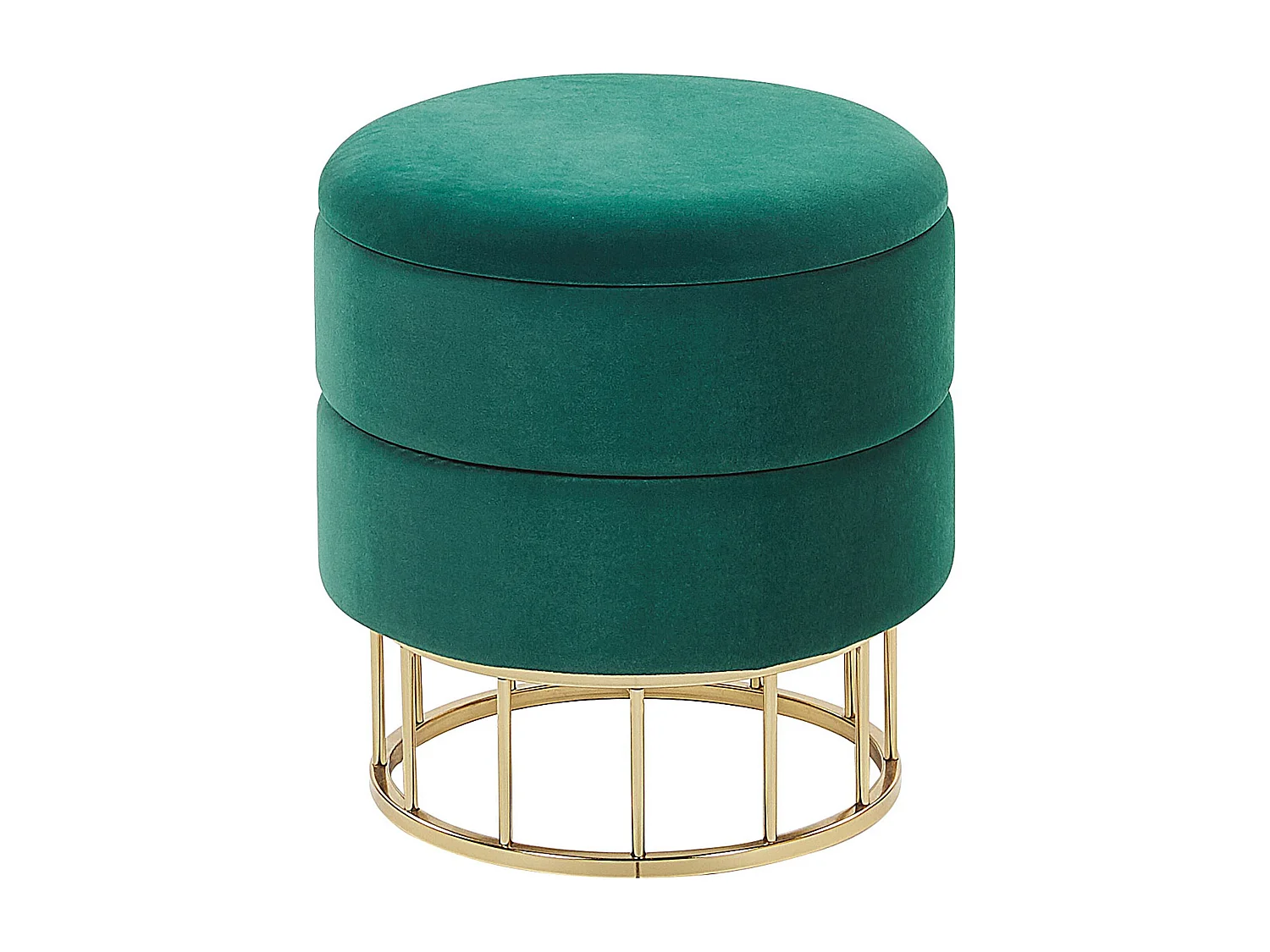 Pouf de rangement ELGIN Velours Vert foncé