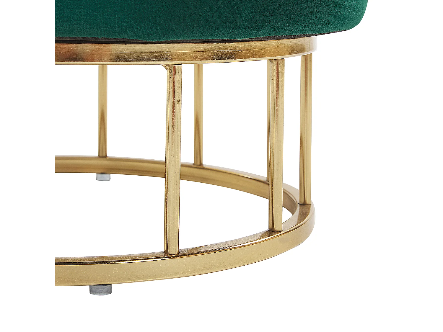 Pouf mit Stauraum Samt dunkelgrün/gold Elgin