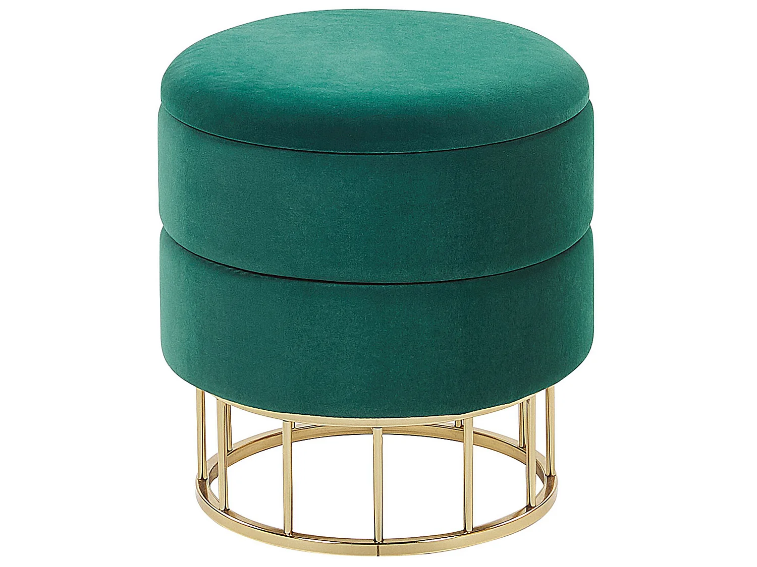 Pouf contenitore ELGIN Velluto Verde scuro 37 cm 37 cm 42 cm
