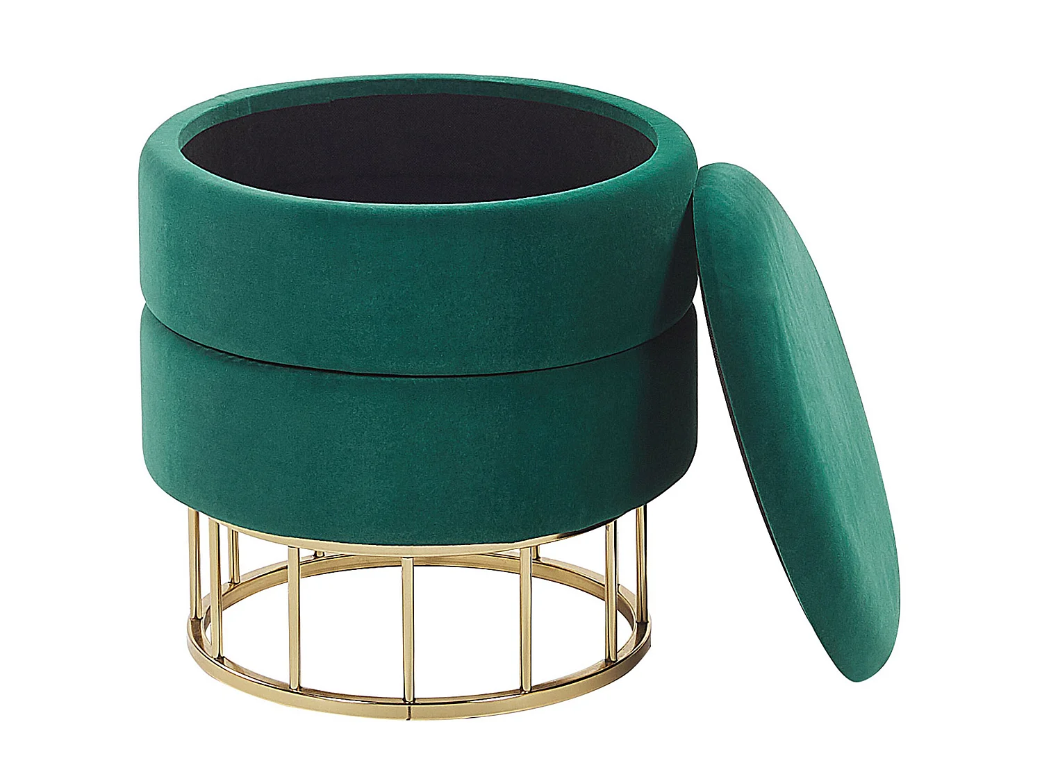 Pouf contenitore ELGIN Velluto Verde scuro 37 cm 37 cm 42 cm