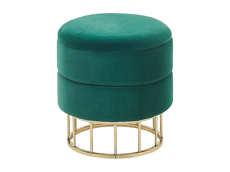 Pouf contenitore ELGIN Velluto Verde scuro 37 cm 37 cm 42 cm