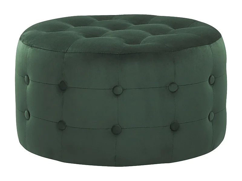 Pouf TAMPA Velluto Verde scuro 55 cm 55 cm 30 cm