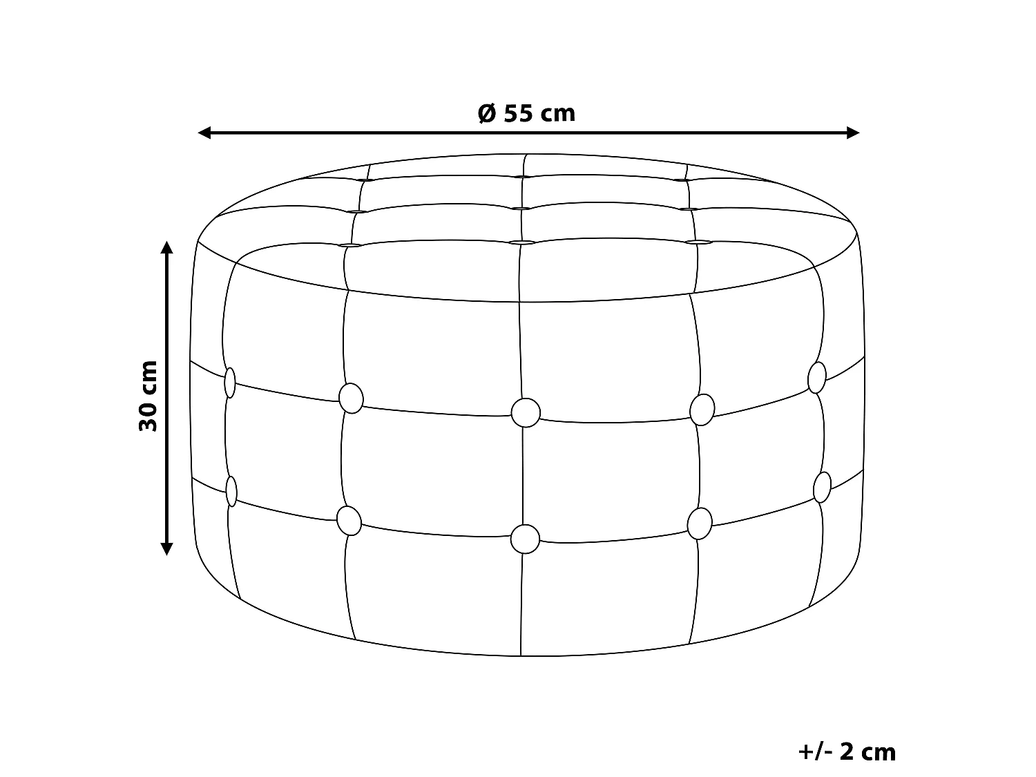 Pouf TAMPA Samtstoff Dunkelgrün 55 cm 55 cm 30 cm