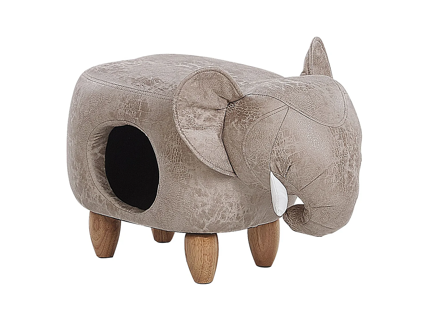 Tabouret de rangement animal JUMBO Cuir PU Gris