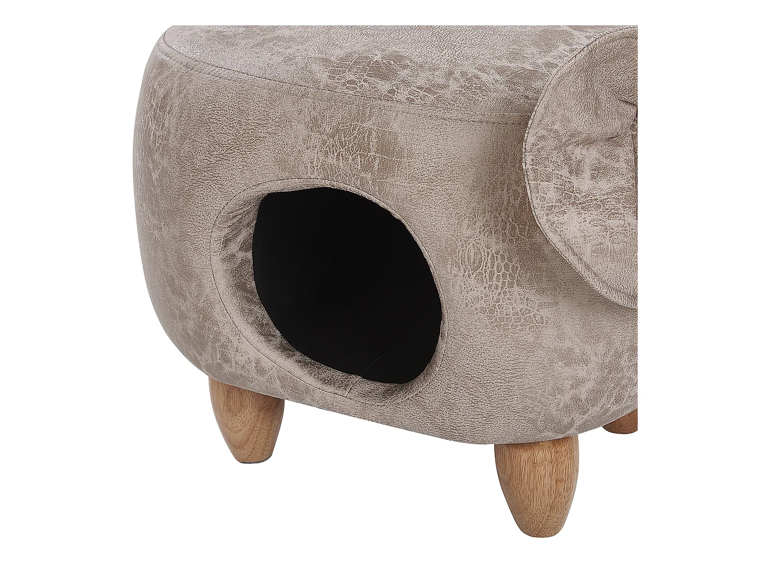 Pufa zwierzak ekoskóra ze schowkiem szara JUMBO