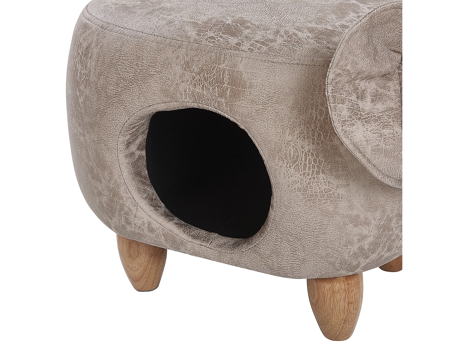 Pufa zwierzak ekoskóra ze schowkiem szara JUMBO