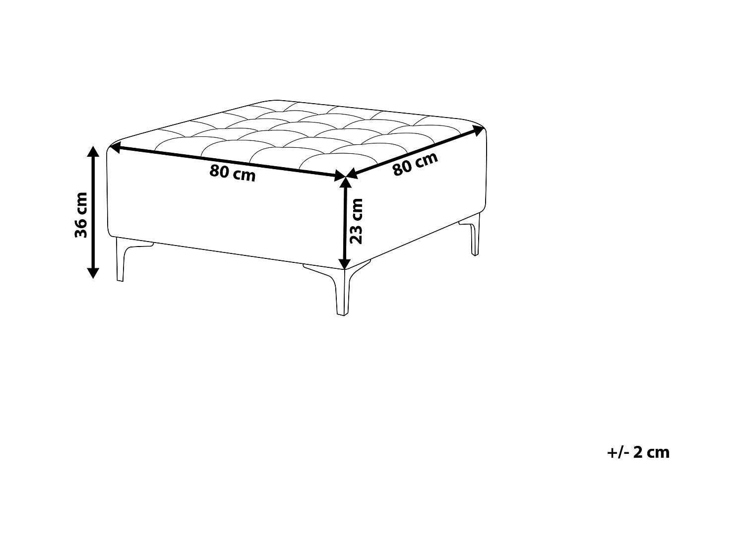 Otomana ABERDEEN Tela Gris oscuro